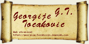 Georgije Točaković vizit kartica